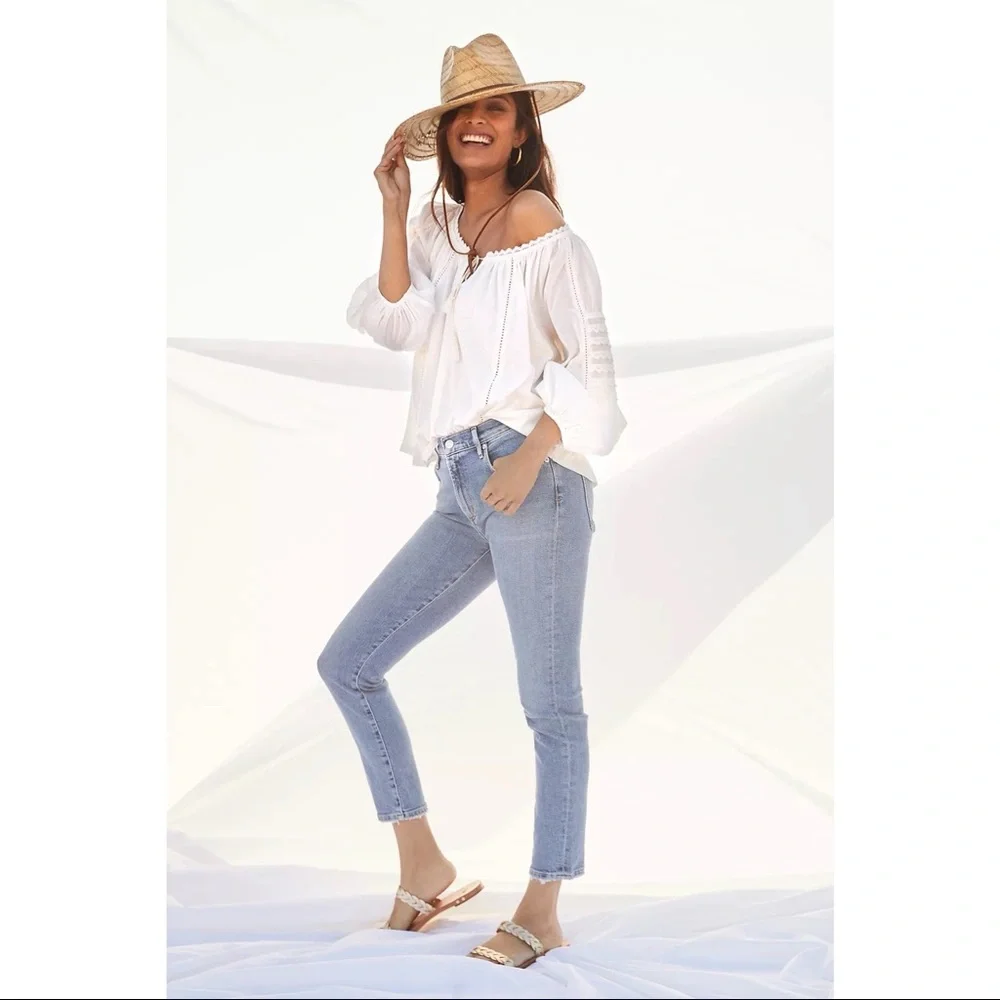 AGOLDE Toni Straight Jeans Medium Blue Size 31 NWT - Picture 6 of 6